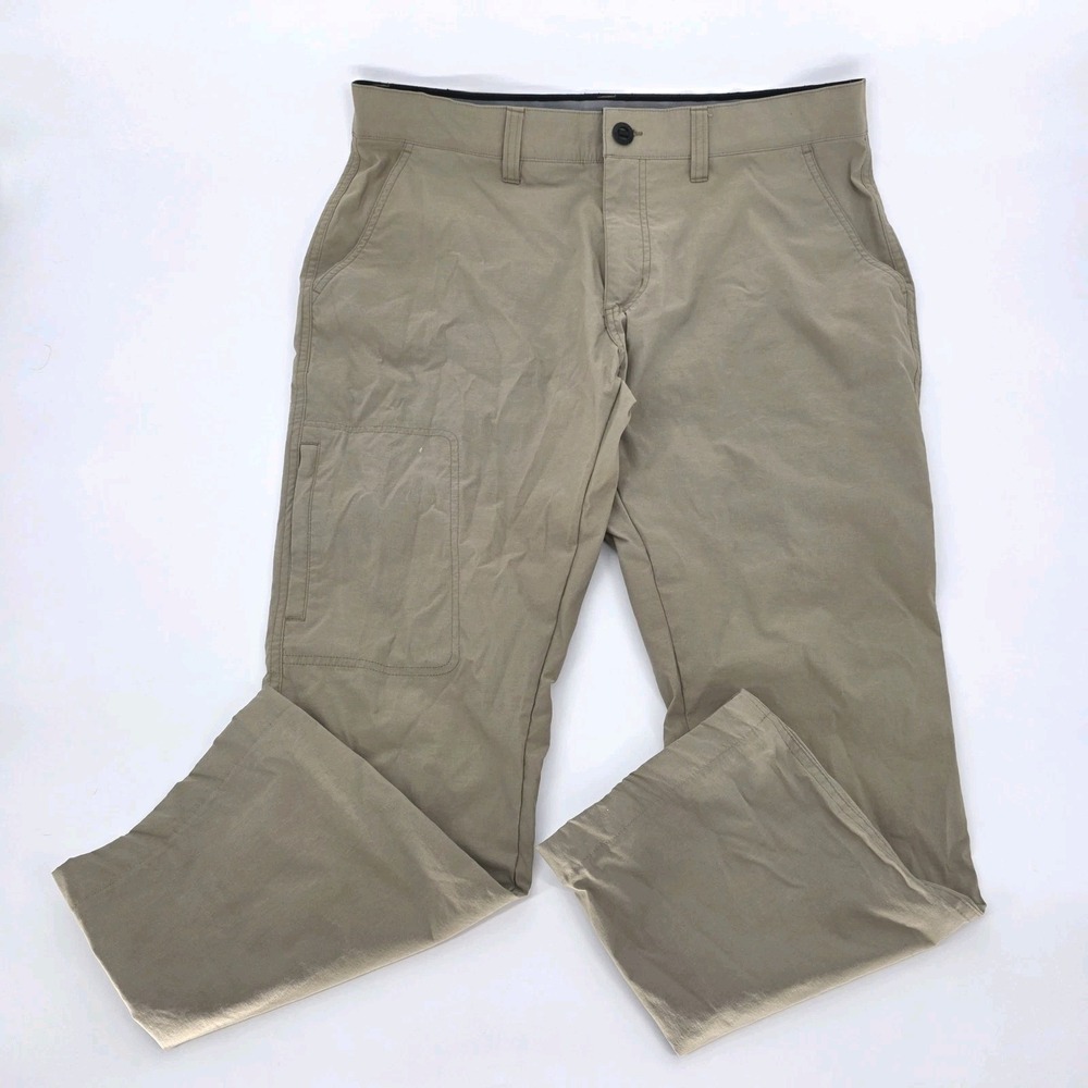 Orvis Tech Pants Men 38x30 Water Repellent Khaki Comfort Stretch Pockets Outdoor